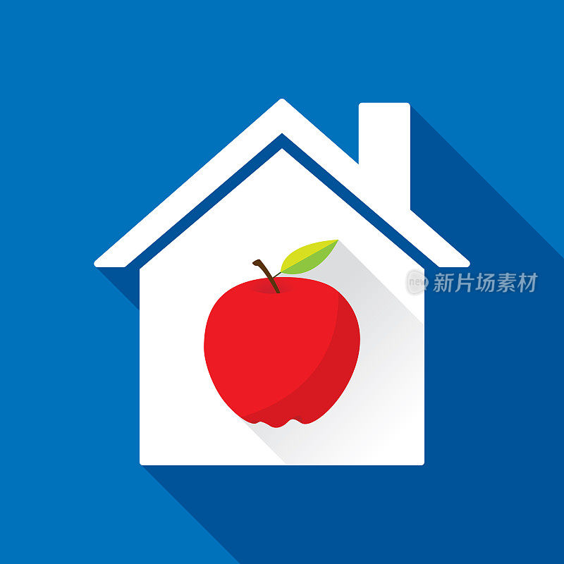 House Apple Icon Flat